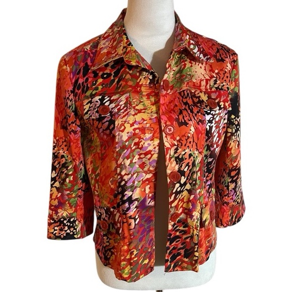 Vibrant Erin London Multicolor Jacket with 3/4 length sleeves - Picture 1 of 10